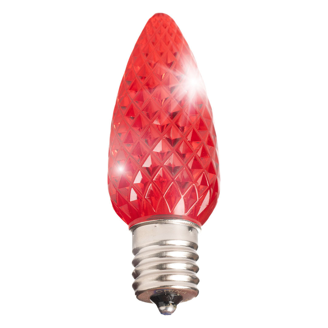 Holidynamics C9 LED Twinkle Bulbs, Transparent Faceted — Case of 500