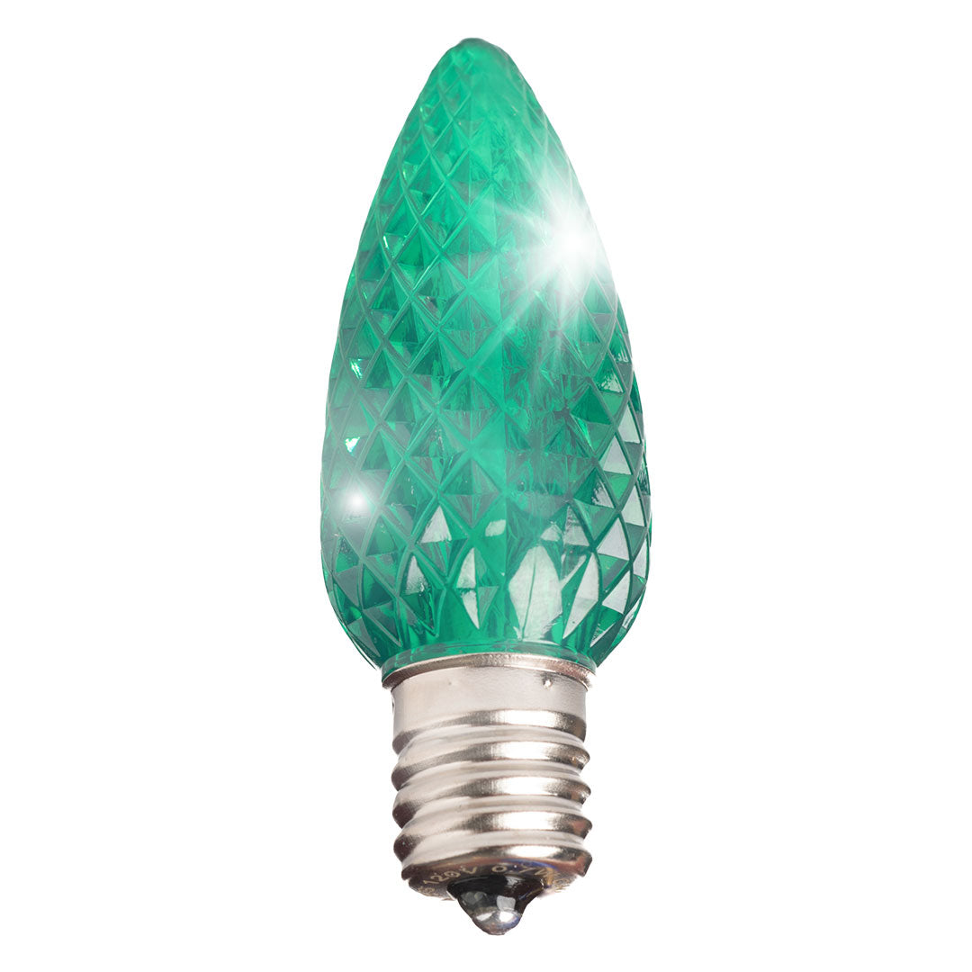Holidynamics C9 LED Twinkle Bulbs, Transparent Faceted — Case of 500
