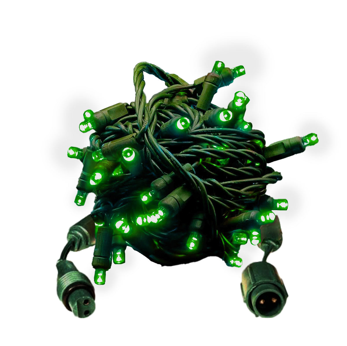 Holidynamics Coaxial 5MM LED Mini Lights, Green Wire, 4" Spacing — Case Packs