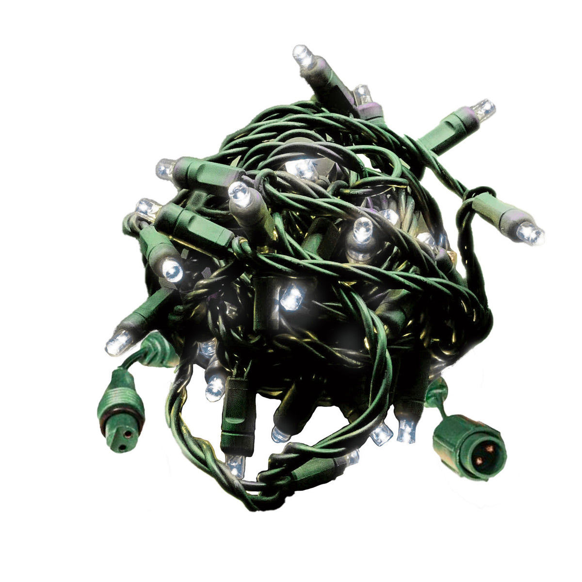 Holidynamics Coaxial 5MM LED Mini Lights, Green Wire, 4" Spacing — Case Packs