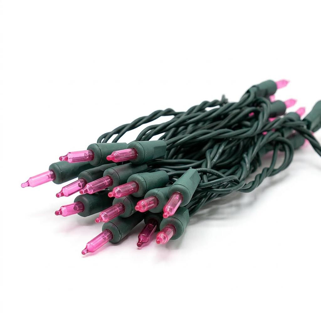 Holidynamics M8 & T5 LED Light Sets, Green Wire, 4" Spacing — Case Packs