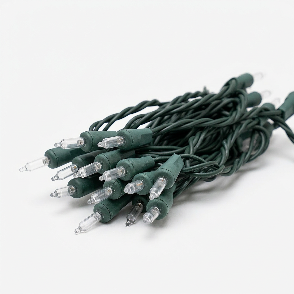 Holidynamics M8 & T5 LED Light Sets, Green Wire, 4" Spacing — Case Packs