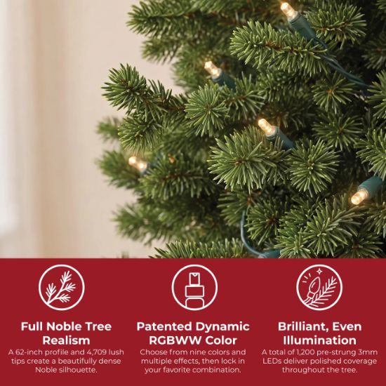 Holidynamics Dynamic RGBWW Pre-Lit Christmas Tree