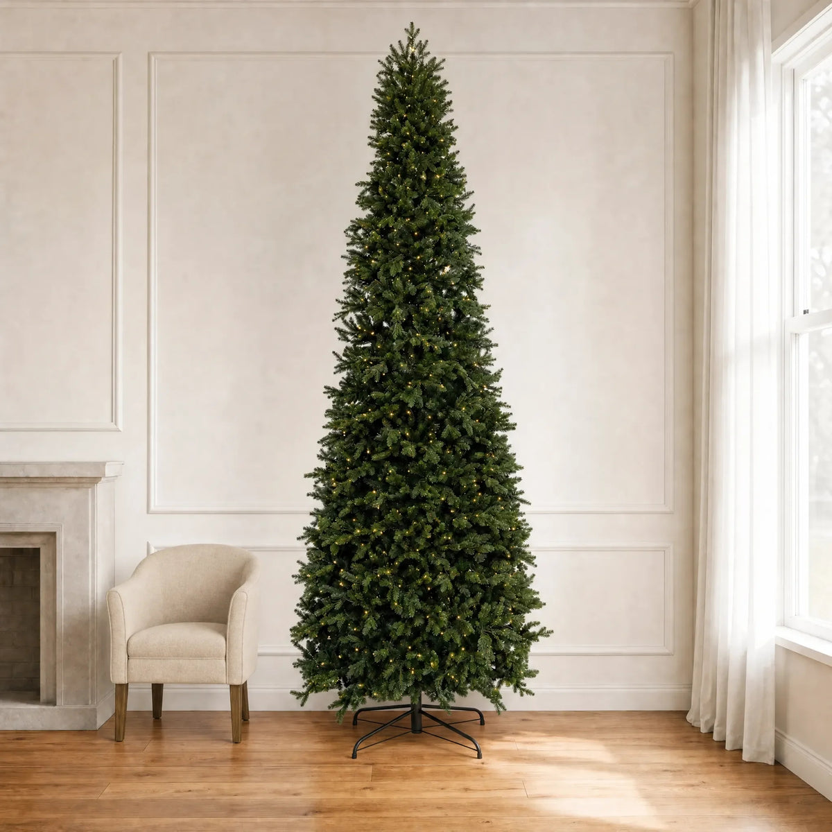 Holidynamics Dynamic RGBWW Pre-Lit Christmas Tree — Fraser Pine — slender / 10'