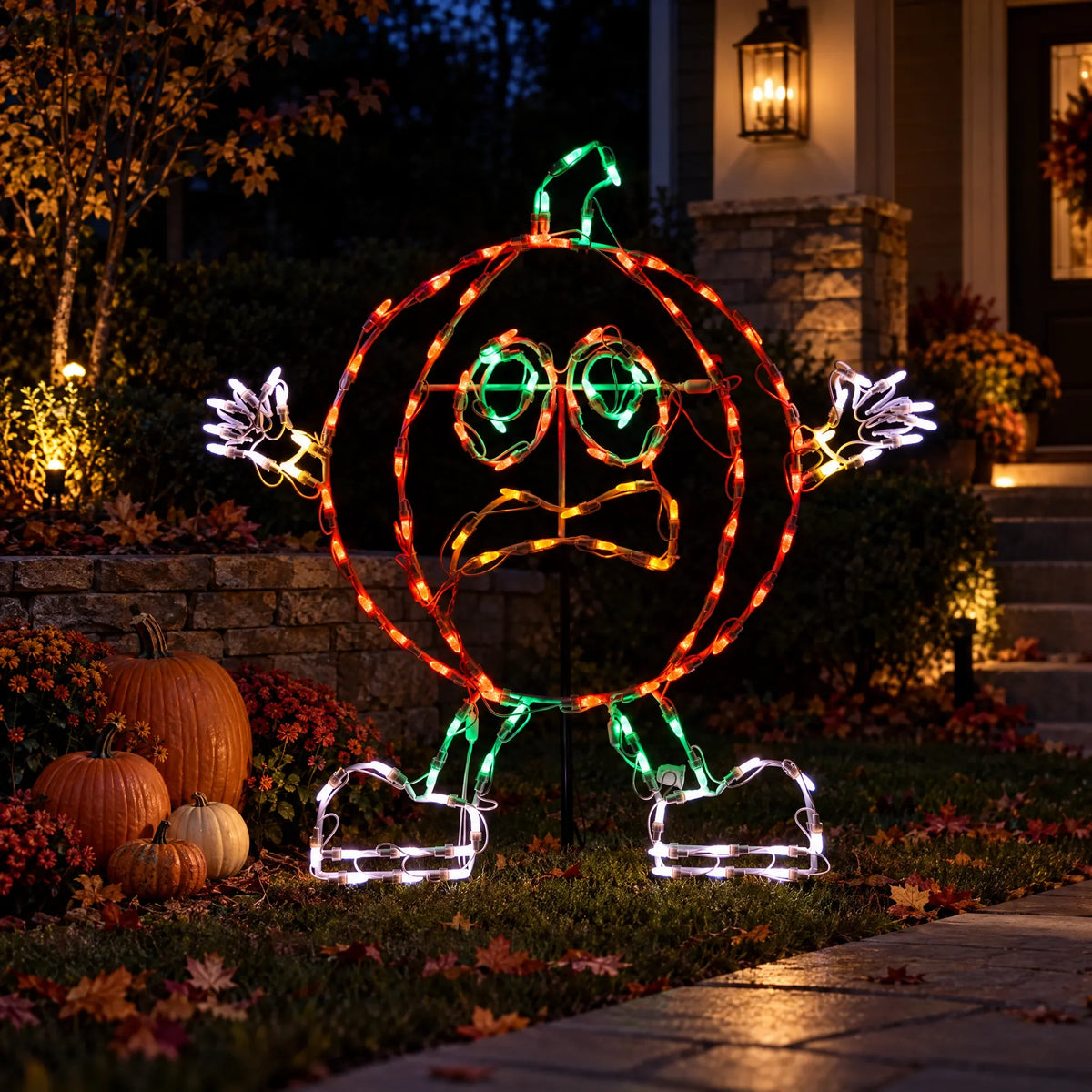 Holidynamics Lighted Halloween Pumpkins & Scarecrows