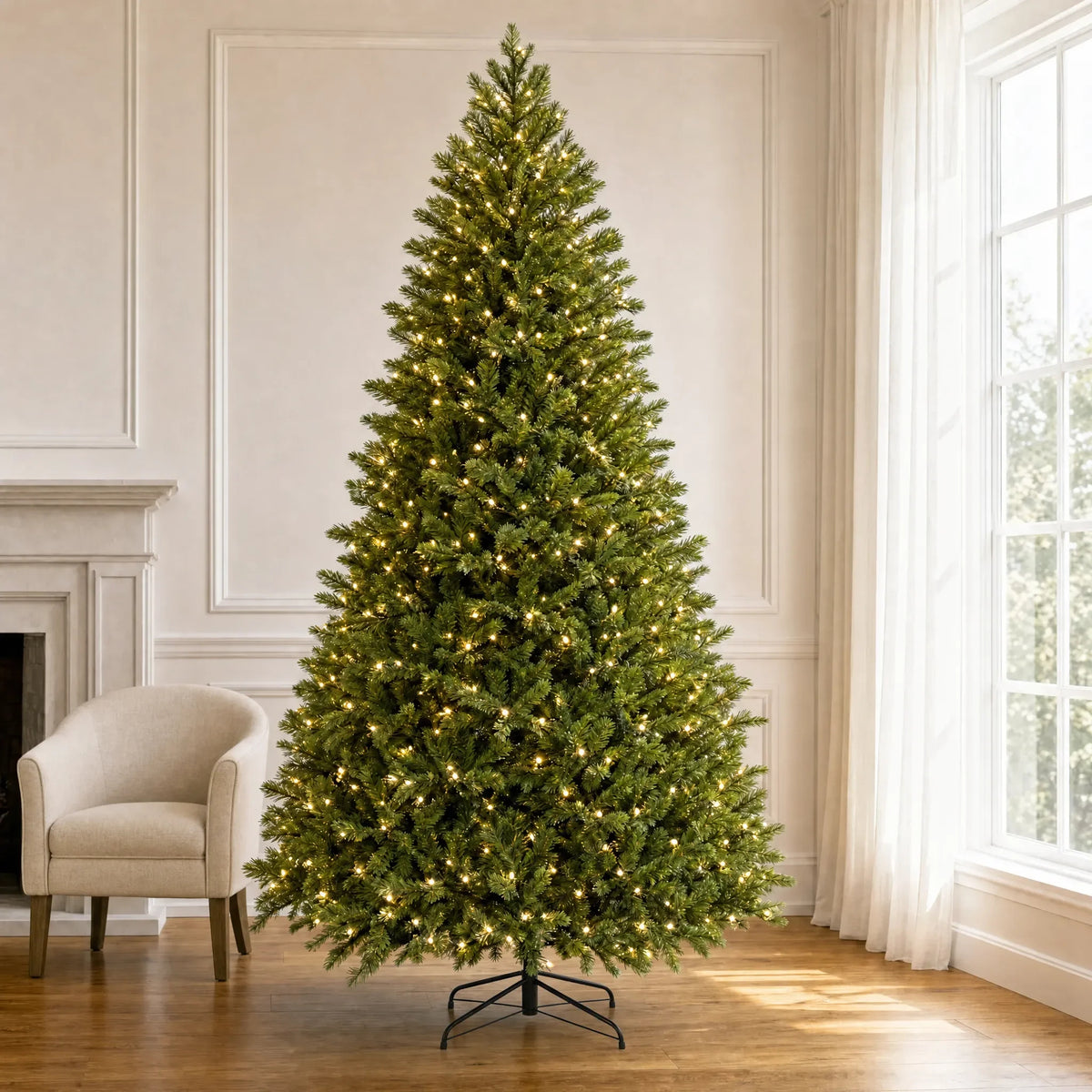 Holidynamics Dynamic RGBWW Pre-Lit Christmas Tree — Swiss Pine — G12 bulbs / 9'