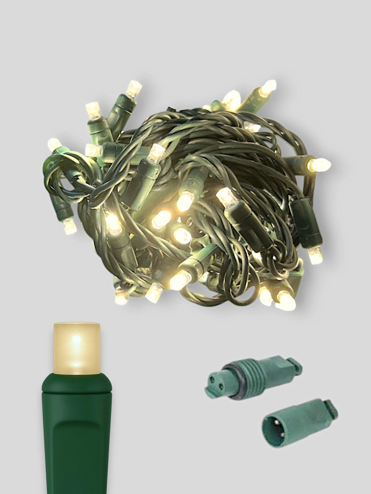 50L Coaxial Concave LED Mini Christmas Lights - Winter Warm White (2900K)