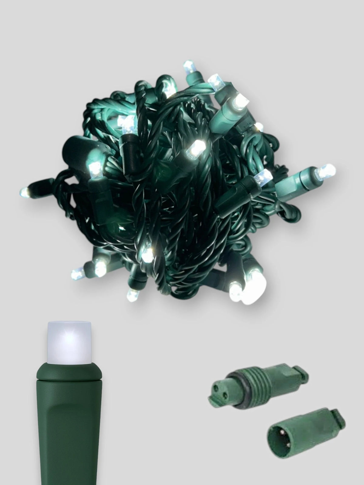 50L Coaxial Concave LED Mini Christmas Lights - Cool White (5900-6900K)