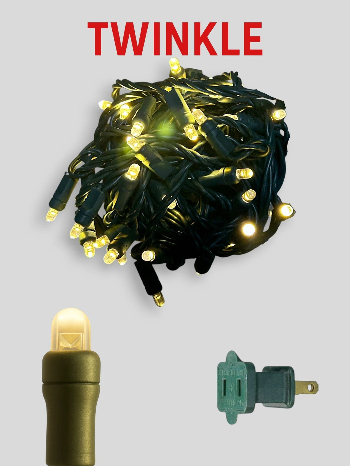 50L 6" Convex Twinkle Mini Christmas Lights Lights - Sun Warm White Twinkle (2600-2800K)