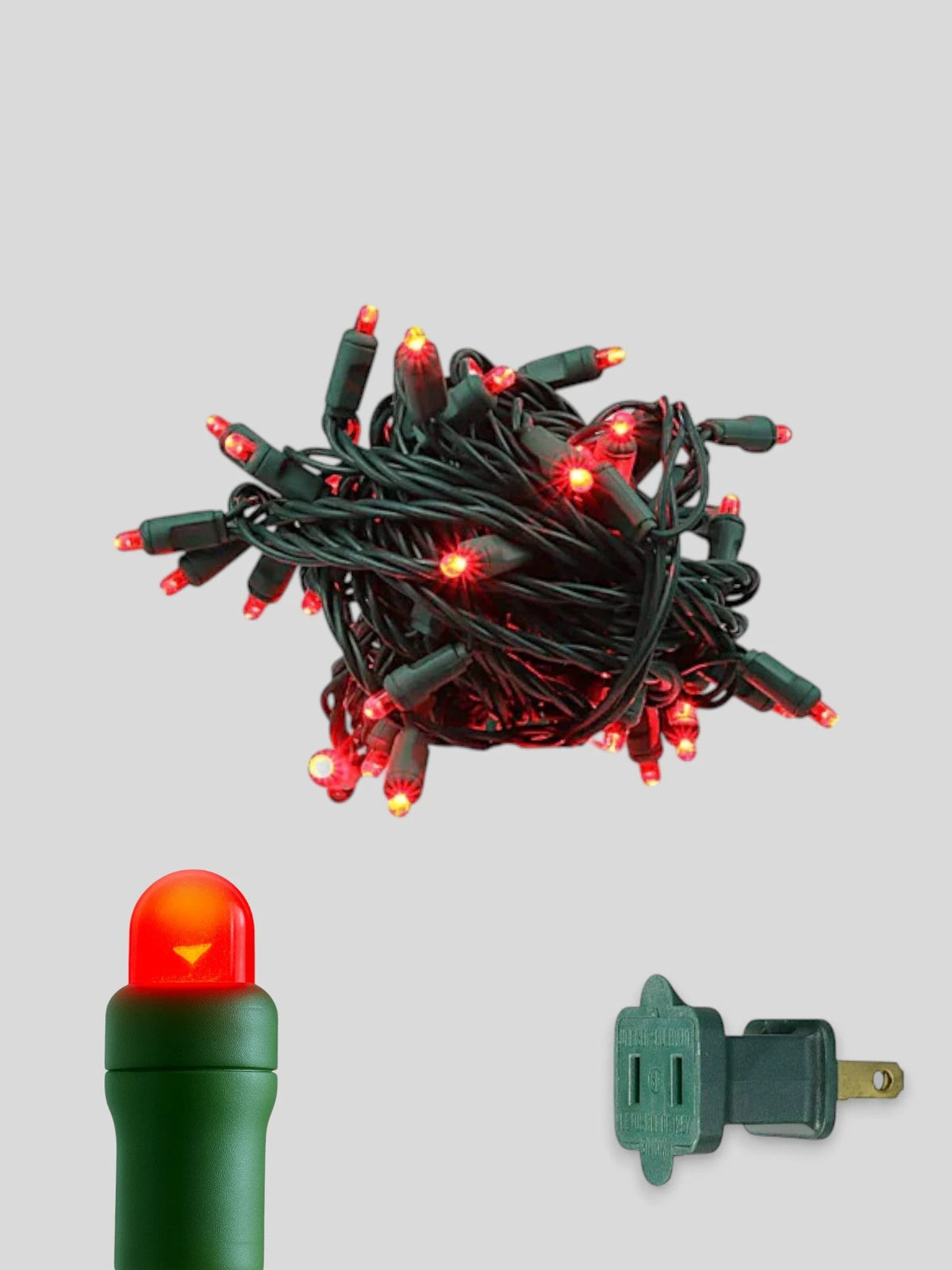 50L 6" Spacing Convex LED Mini Christmas Light (Ball) - Red