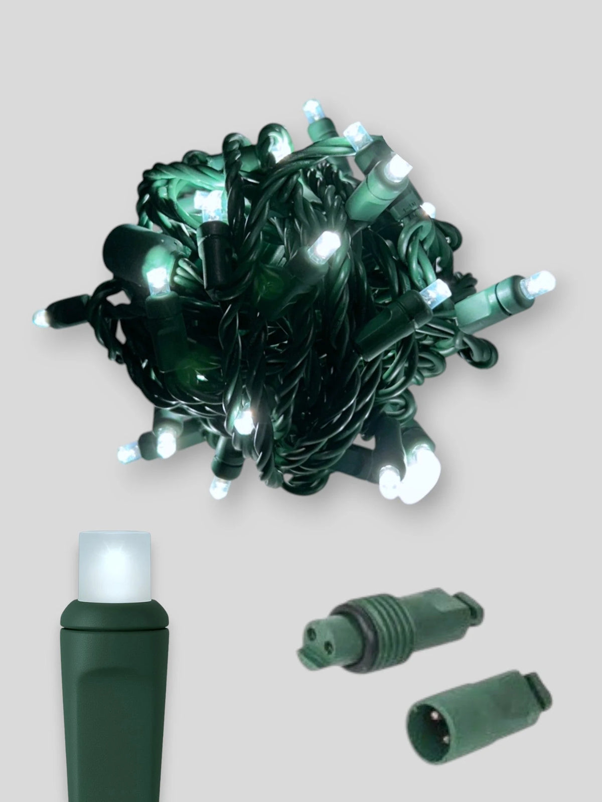 50L Coaxial Concave LED Mini Christmas Lights - Coaxial Mini Christmas Lights Cool White 1 String Lights