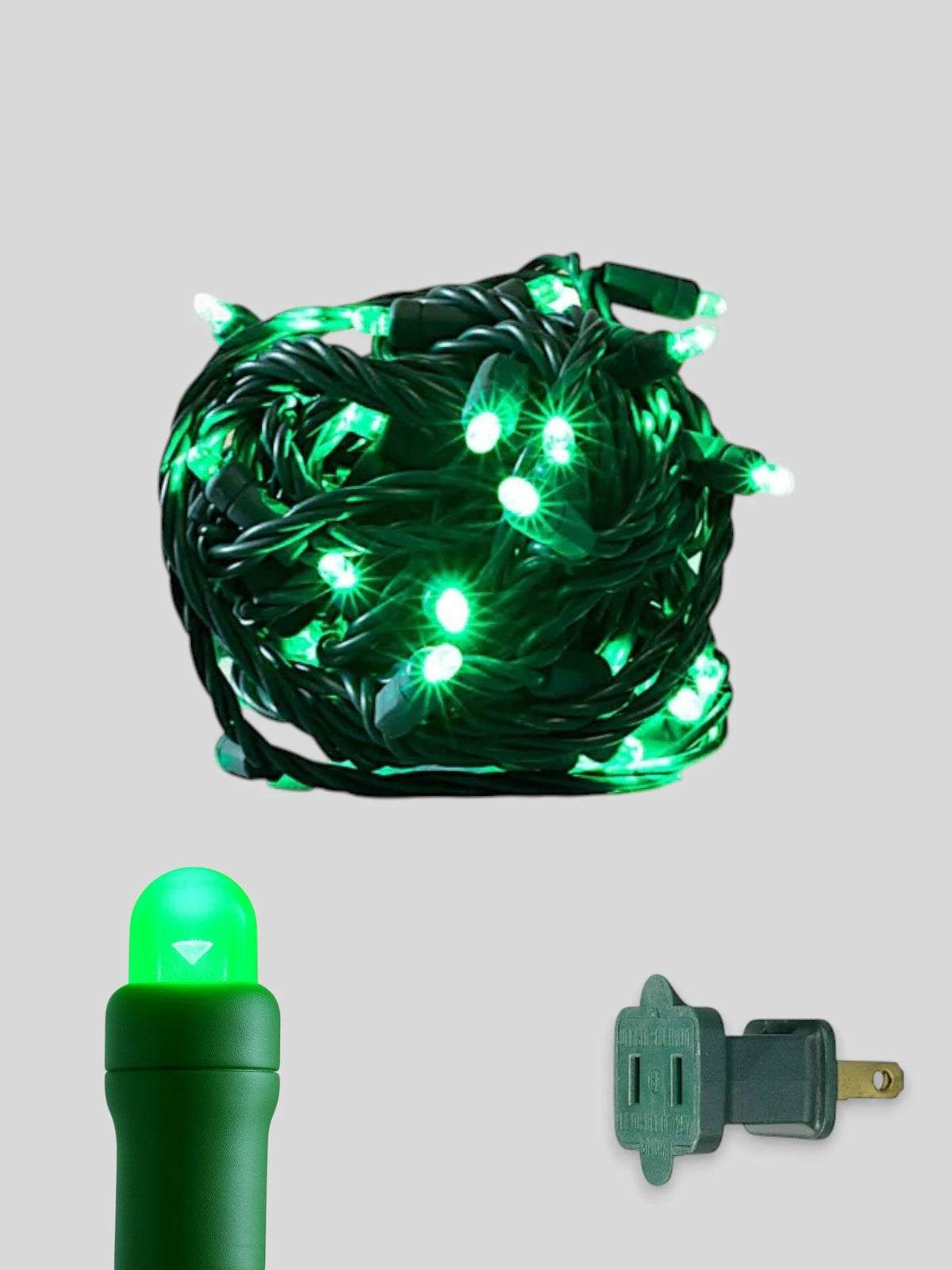 50L 6" Spacing Convex LED Mini Christmas Light (Ball) - Green