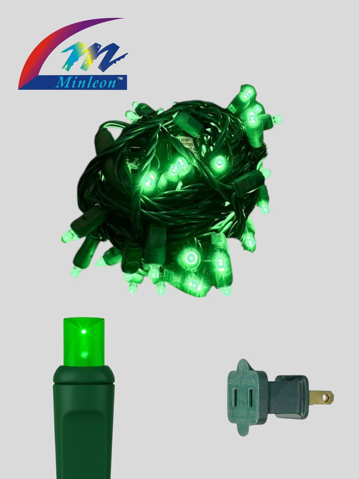 Minleon 50L 6" Spacing Concave LED Mini Lights(Ball) - Green