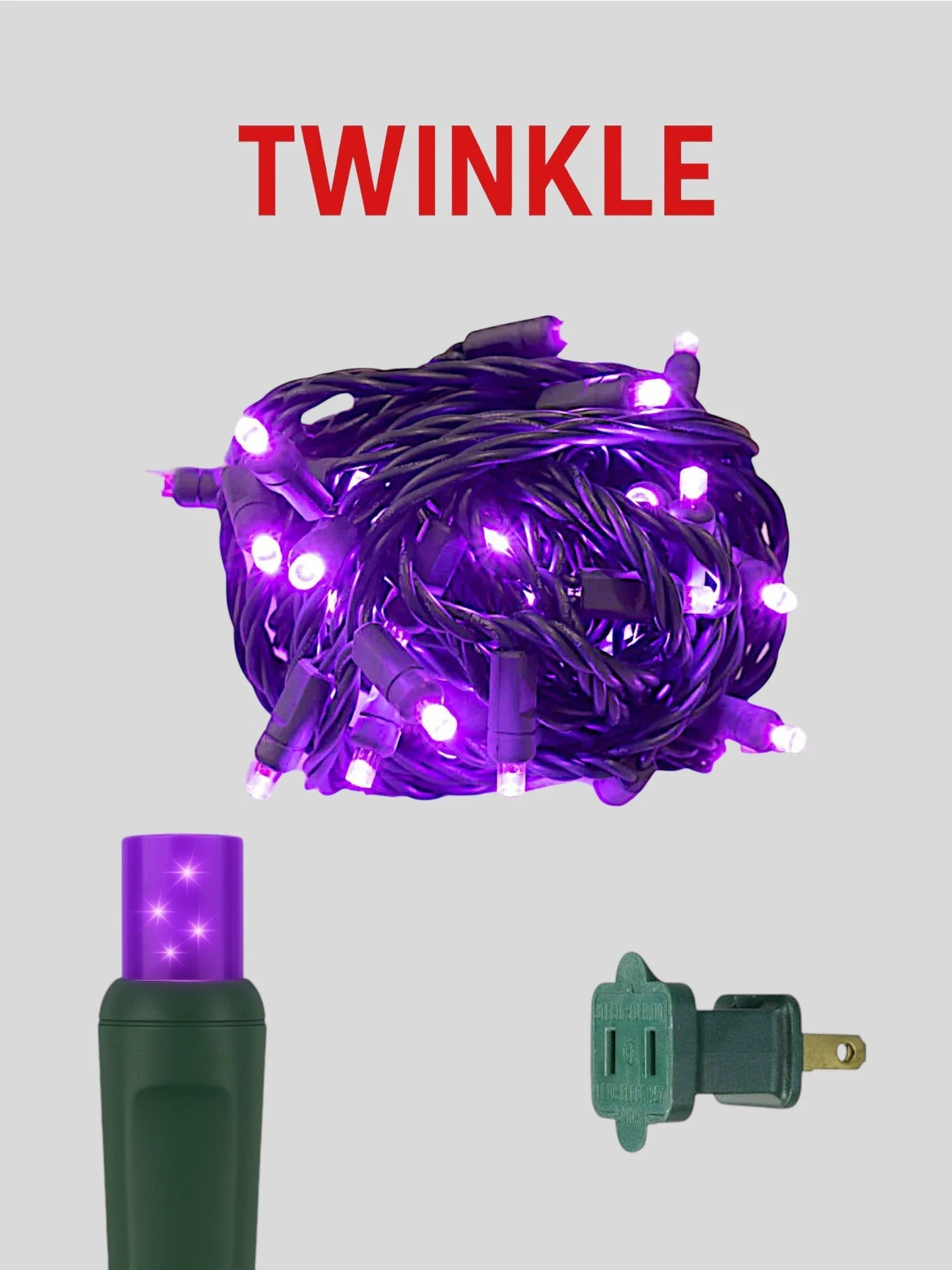 70L 4" Concave Twinkle Mini Christmas Lights Lights - Purple Twinkle