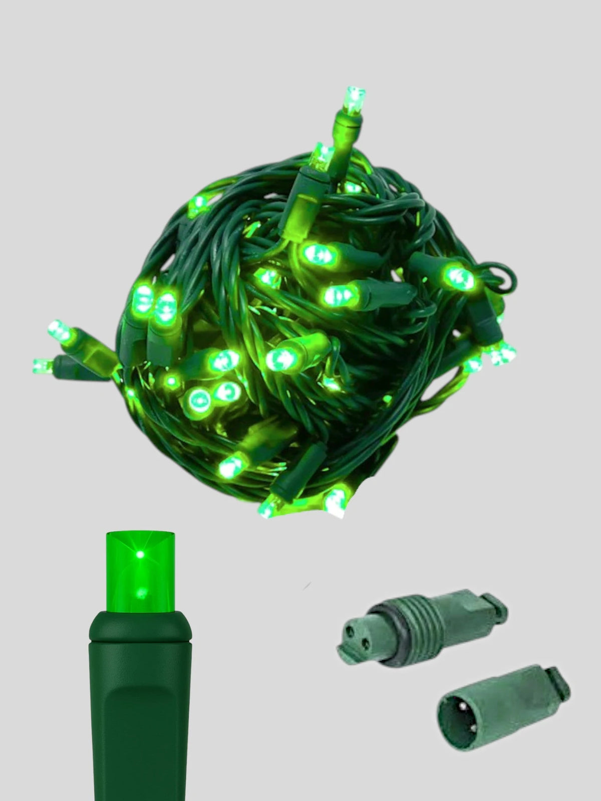 50L Coaxial Concave LED Mini Christmas Lights - Green