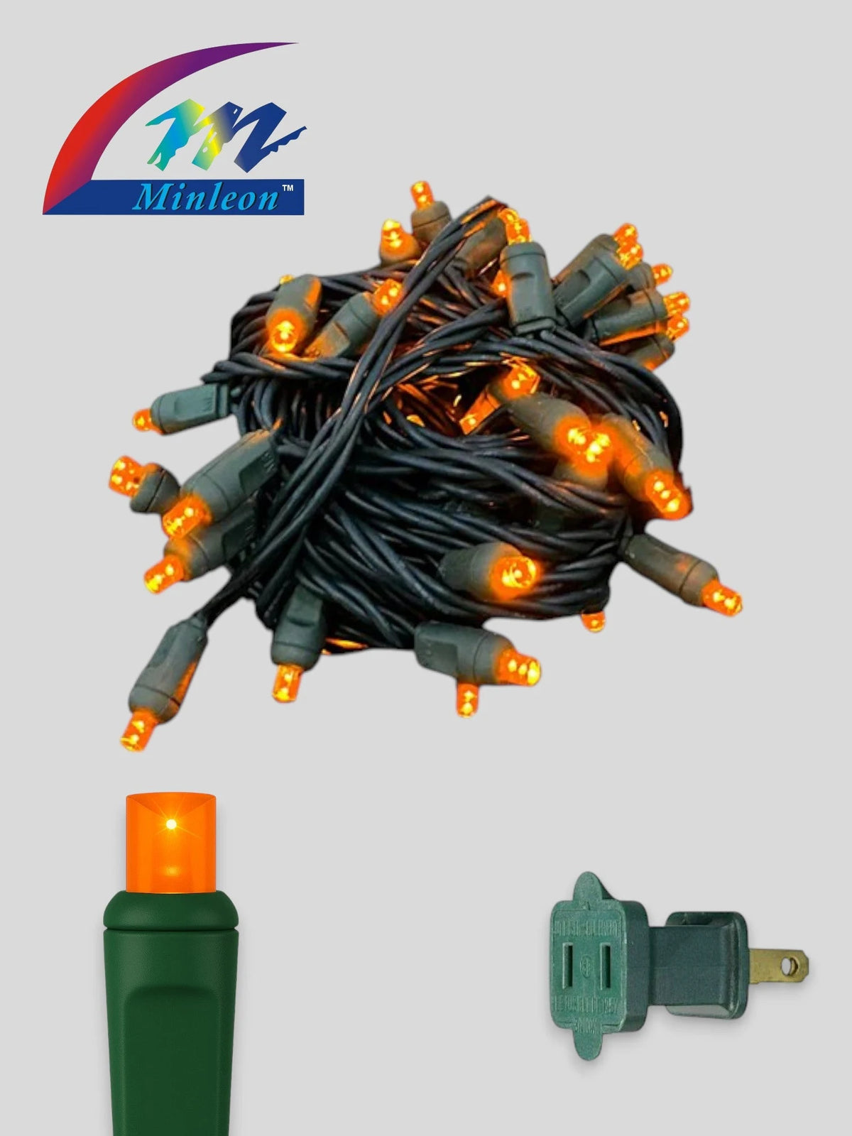 Minleon 50L 6" Spacing Concave LED Mini Lights(Ball) - Orange