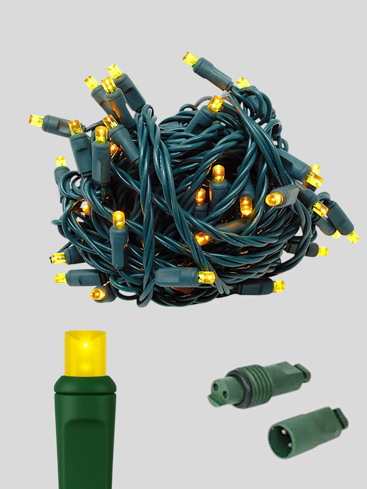 50L Coaxial Concave LED Mini Christmas Lights - Yellow