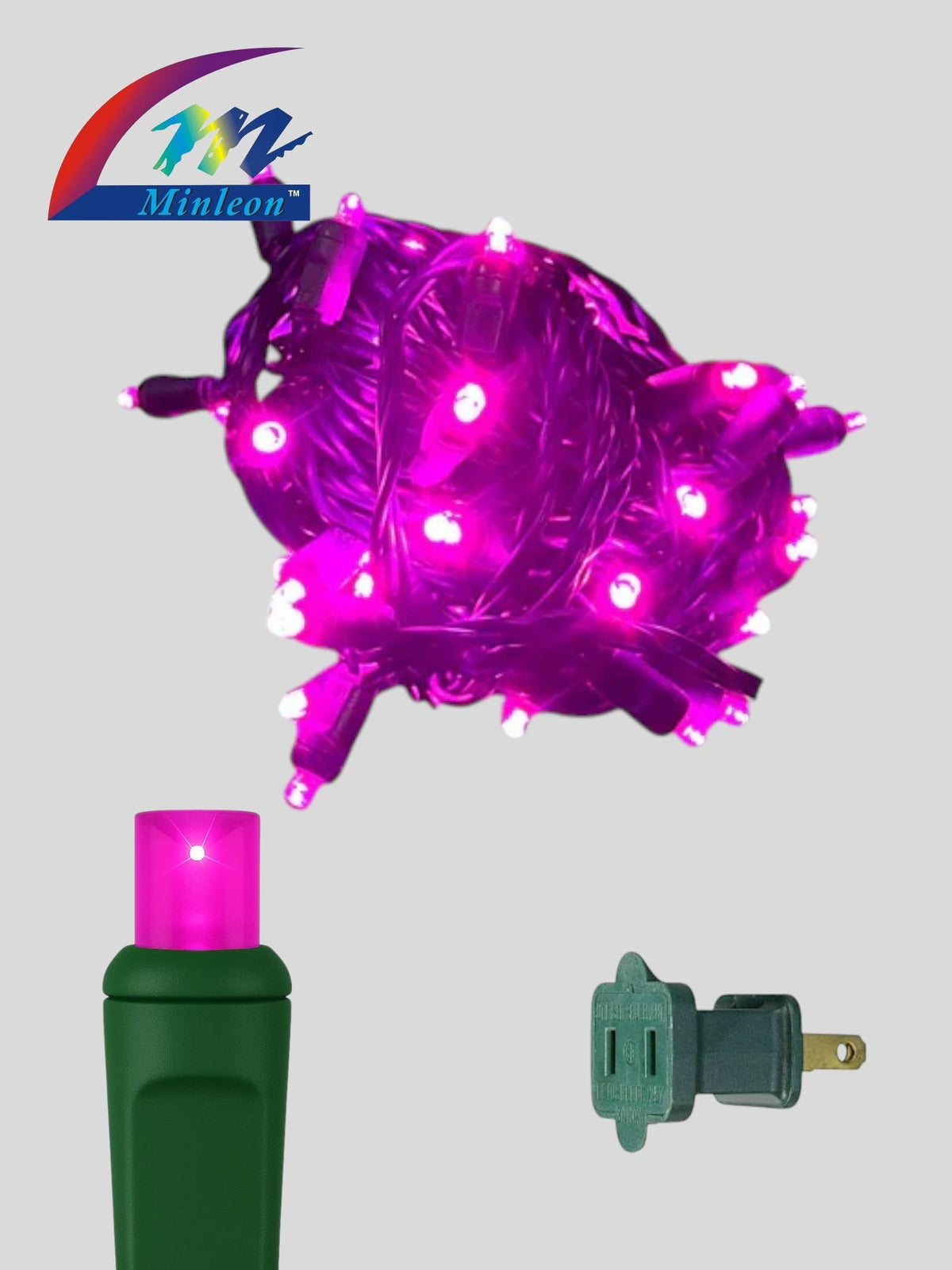 Minleon 50L 6" Spacing Concave LED Mini Lights(Ball) - Pink