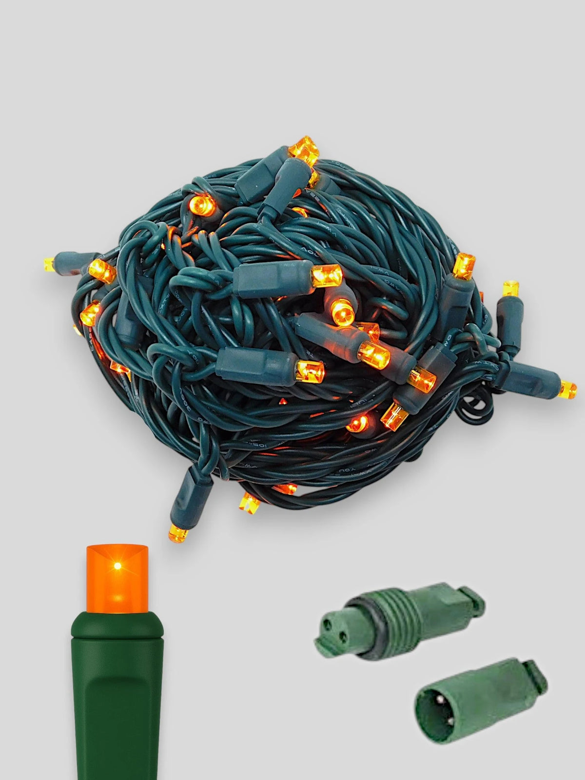 50L Coaxial Concave LED Mini Christmas Lights - Orange