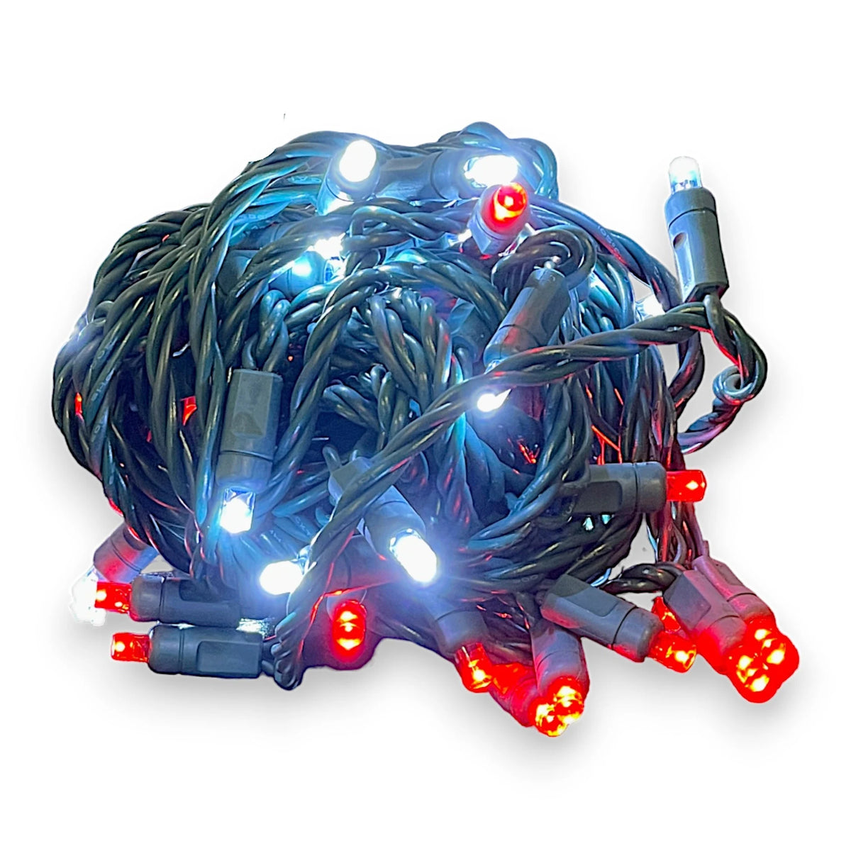 50L 6" Spacing Convex LED Mini Christmas Light (Ball) - Cool White/Red