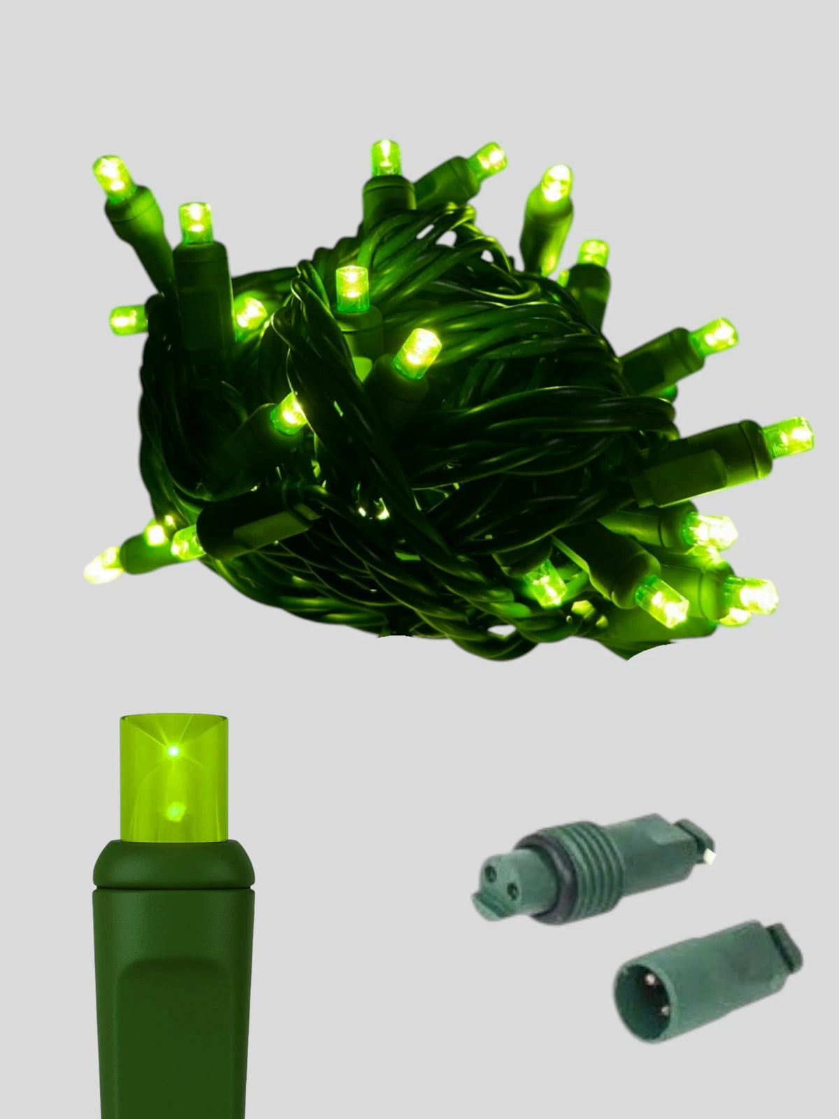 50L Coaxial Concave LED Mini Christmas Lights - Lime