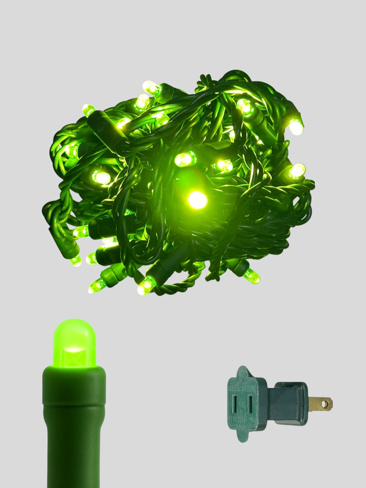 50L 6" Spacing Convex LED Mini Christmas Light (Ball) - Lime
