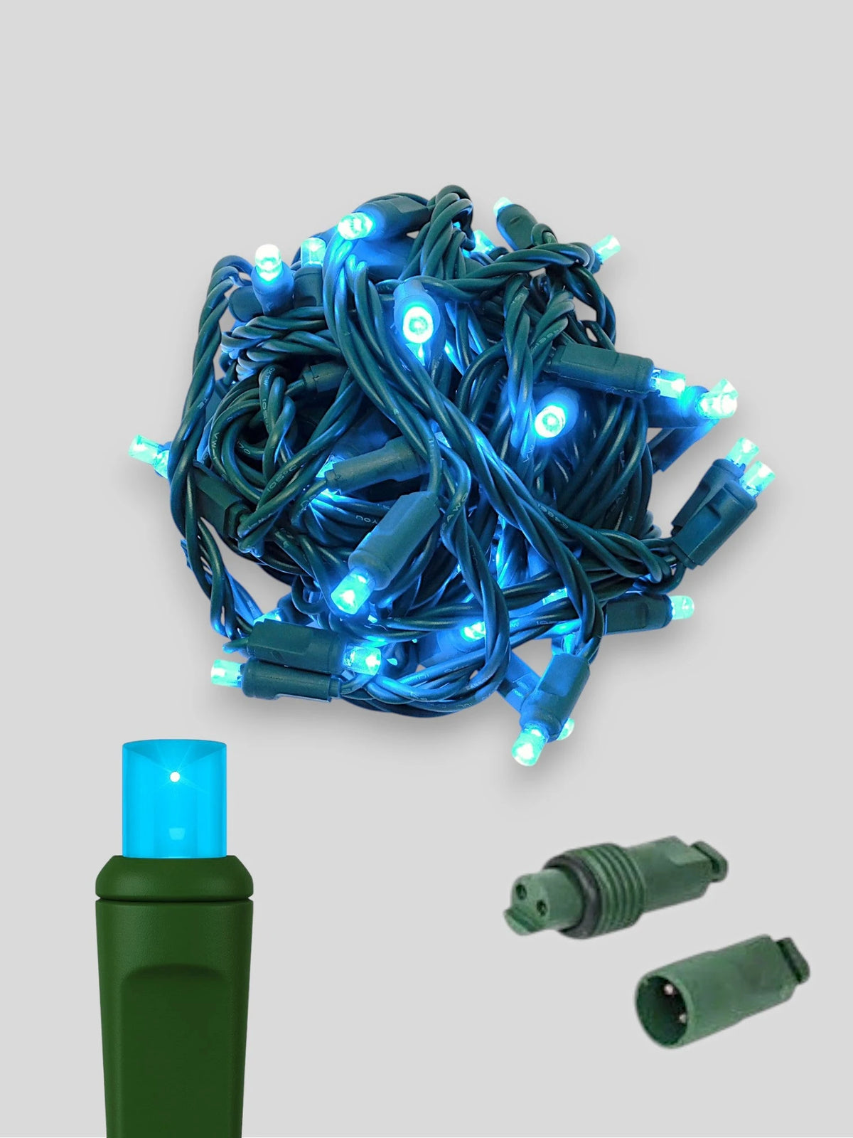 50L Coaxial Concave LED Mini Christmas Lights - Teal
