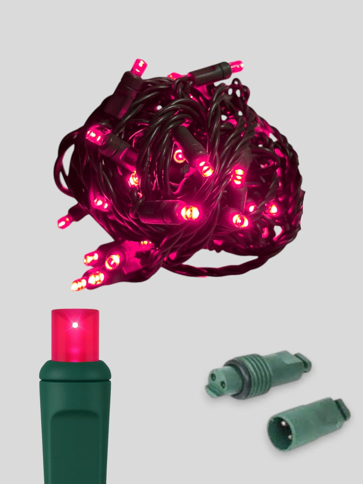 50L Coaxial Concave LED Mini Christmas Lights - Burgundy