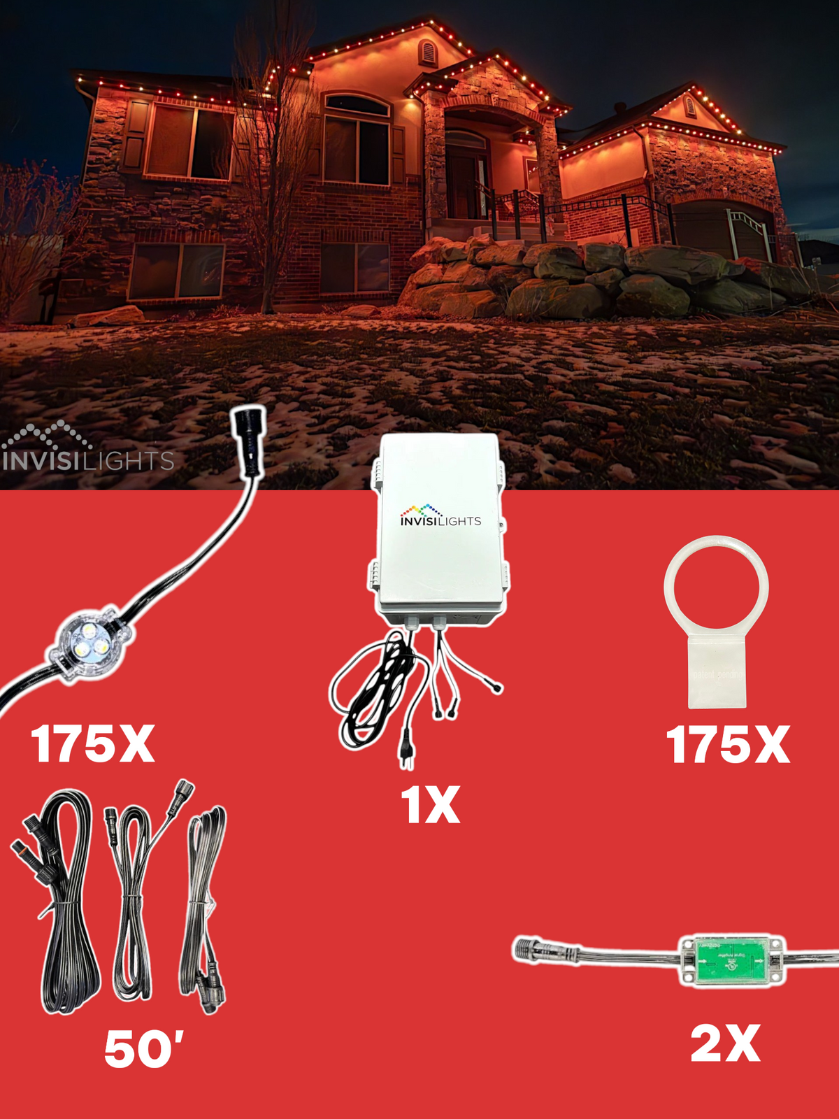 Invisi-Clips 175' Smart-Light Kit — White / Eave Pro Clip