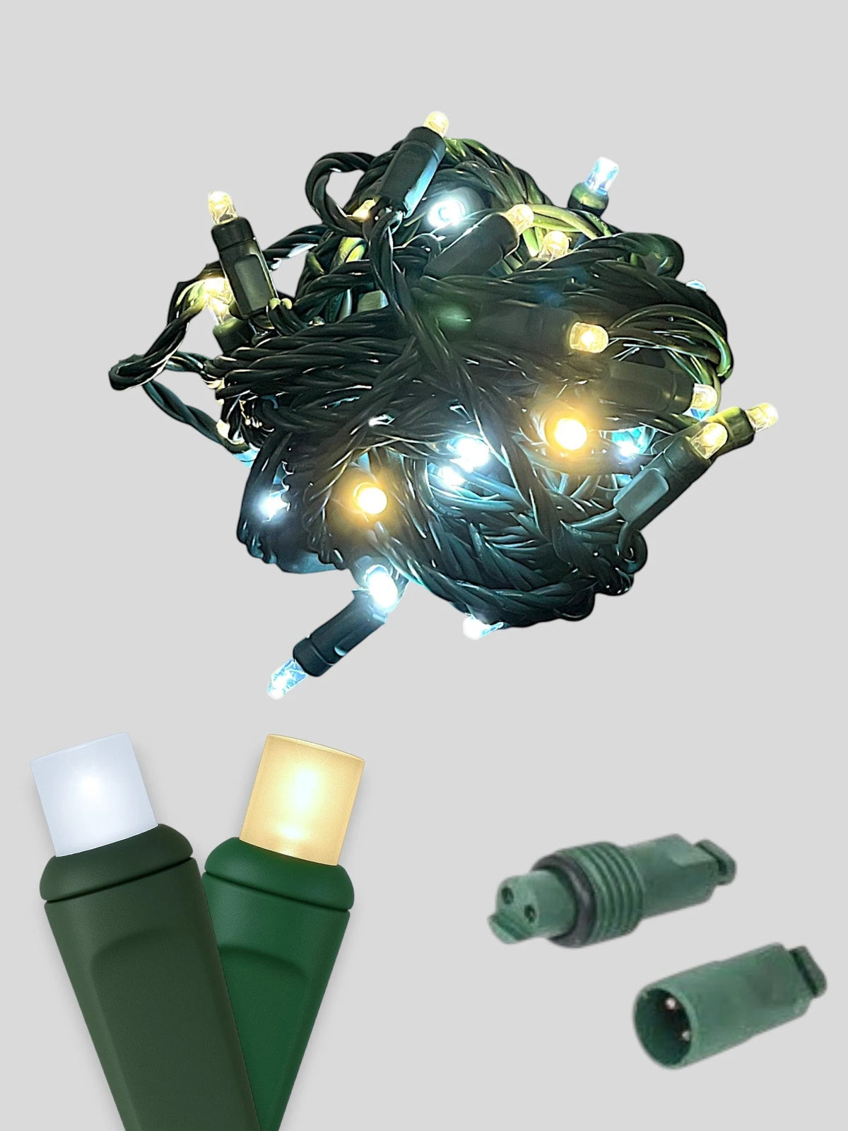 50L Coaxial Concave LED Mini Christmas Lights - Silver/Gold