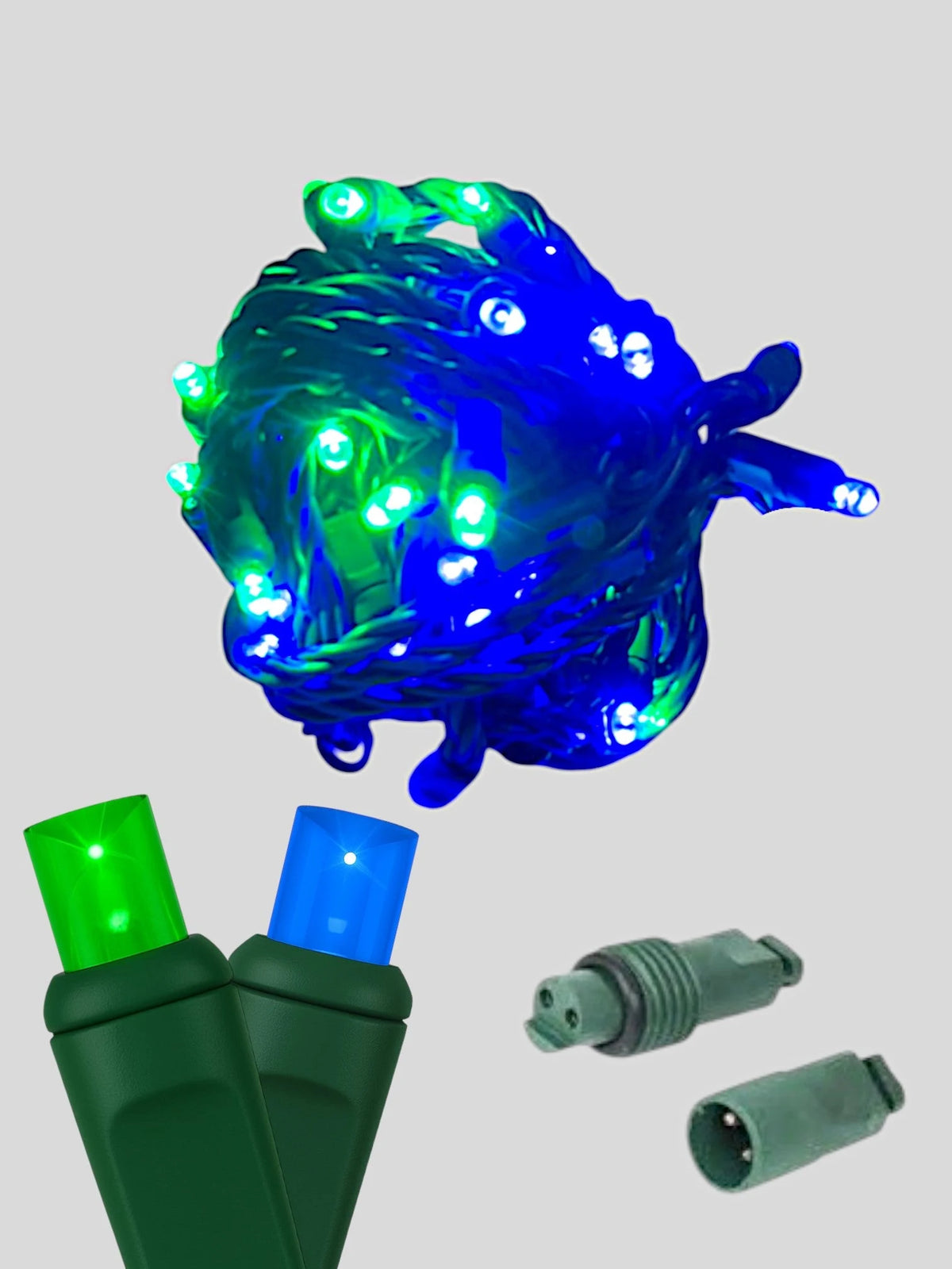 50L Coaxial Concave LED Mini Christmas Lights - Cyan (B/G)