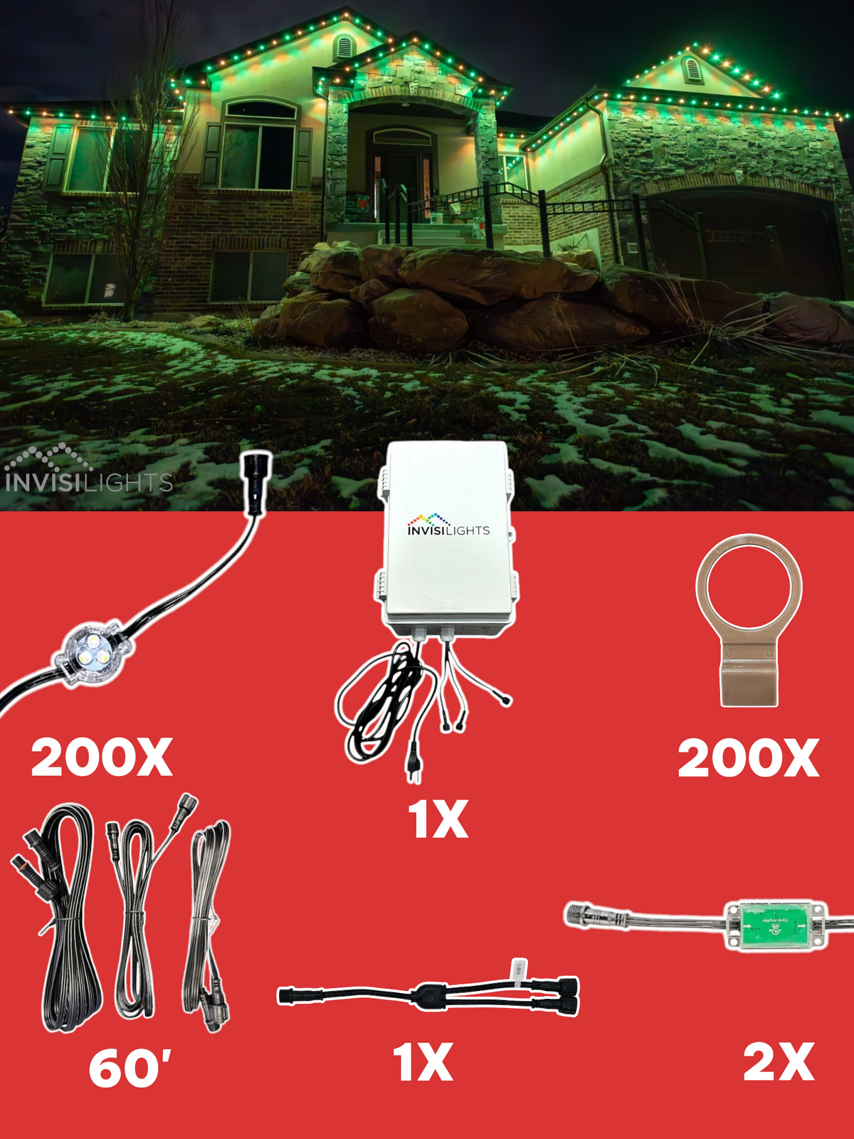 Invisi-Clips 200' Smart-Light Kit — Brown / Eave Pro Clip
