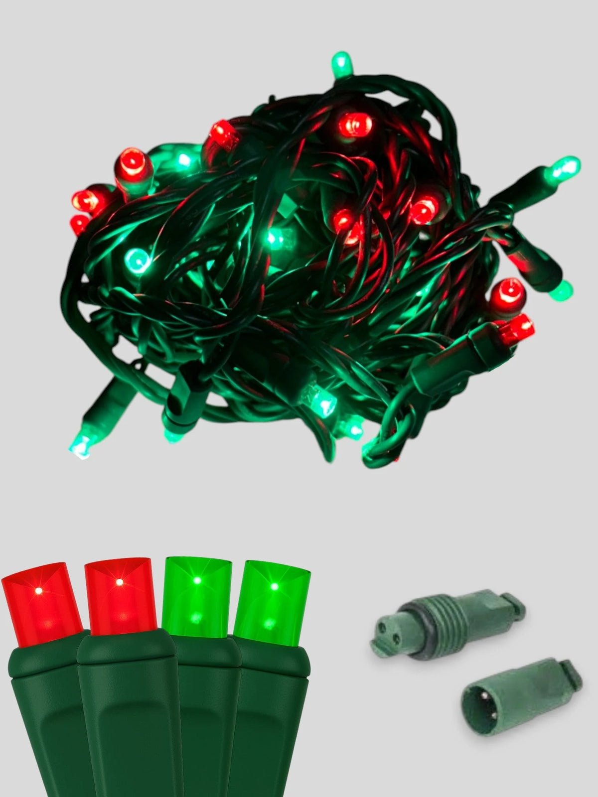 50L Coaxial Concave LED Mini Christmas Lights - Christmas (R/R/G/G)