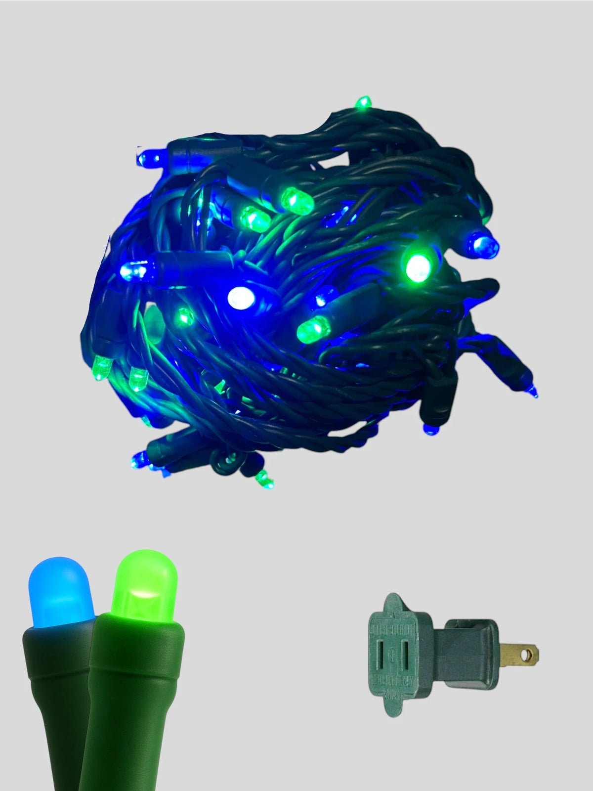50L 6" Spacing Convex LED Mini Christmas Light (Ball) - Cyan