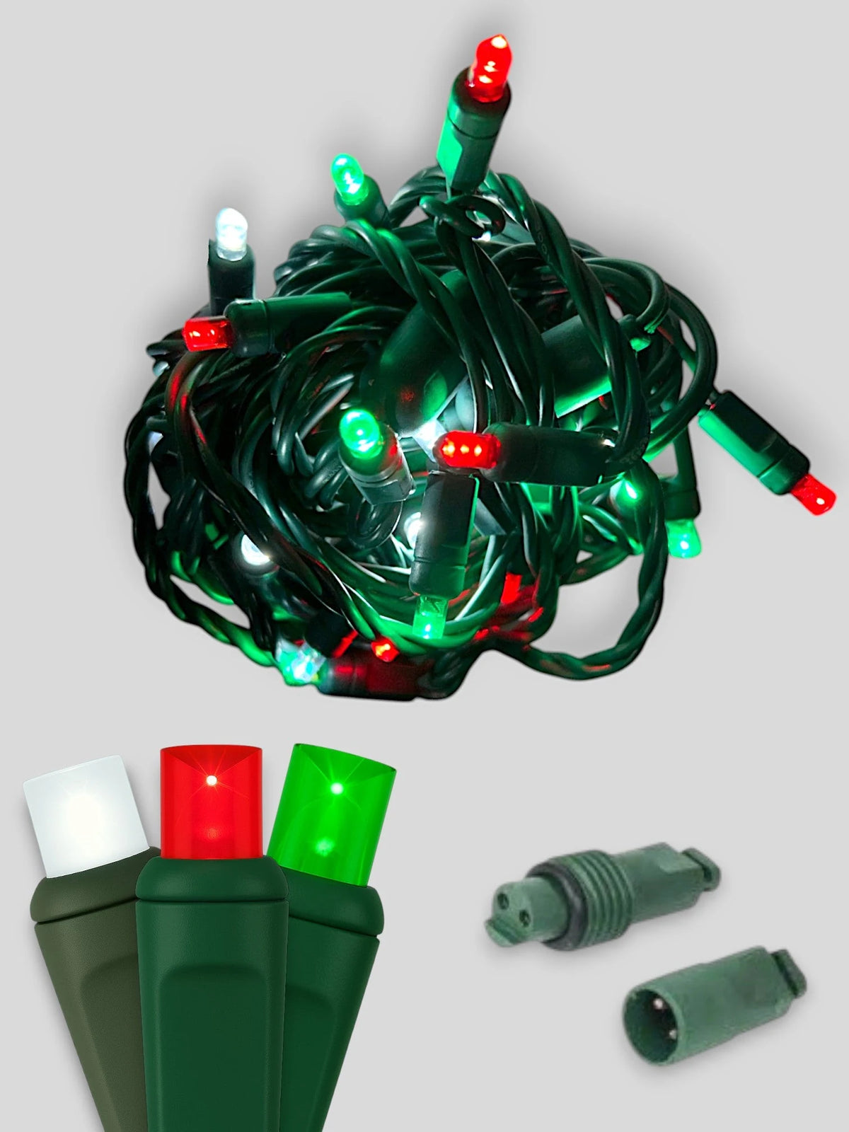 50L Coaxial Concave LED Mini Christmas Lights - Traditional (R/PW//G/PW)