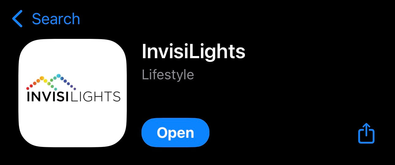 InvisiLights app screen for 24V controller system