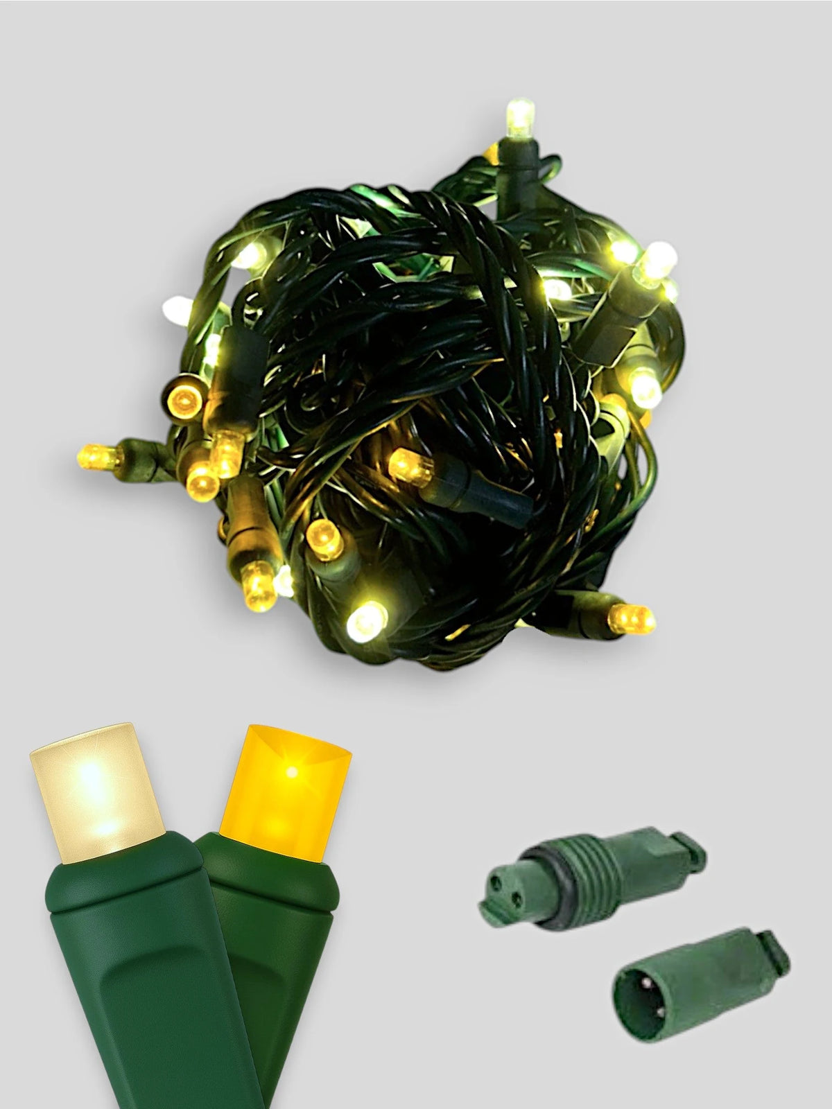 50L Coaxial Concave LED Mini Christmas Lights - Elegance (WW/Y)
