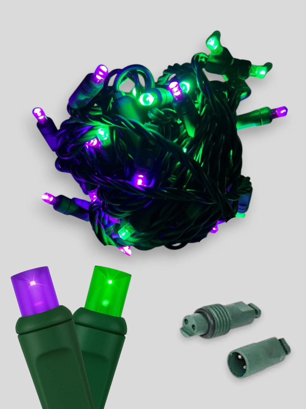 50L Coaxial Concave LED Mini Christmas Lights - Purple/Green