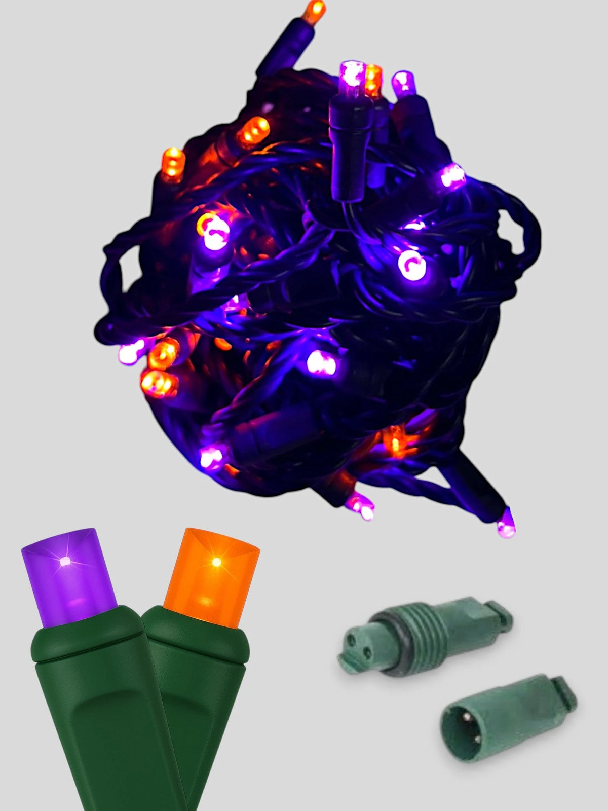 50L Coaxial Concave LED Mini Christmas Lights - Orange/Purple