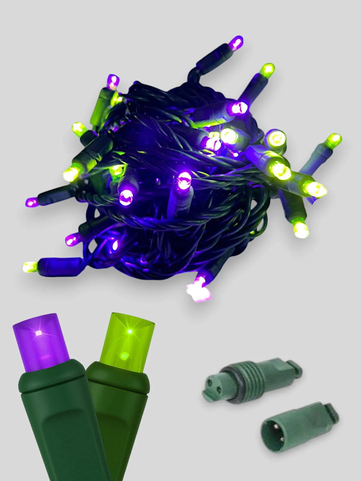 50L Coaxial Concave LED Mini Christmas Lights - Witch (Purple/Lime)