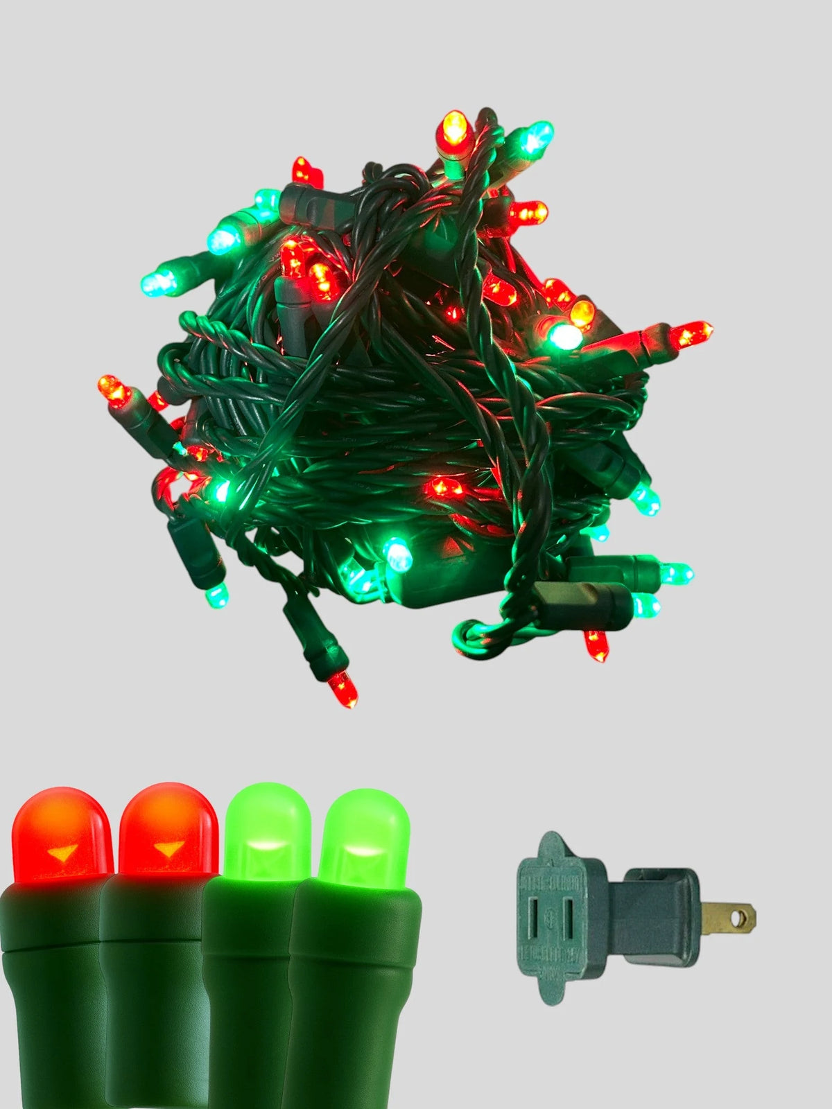 50L 6" Spacing Convex LED Mini Christmas Light (Ball) - Christmas(R/R/G/G)