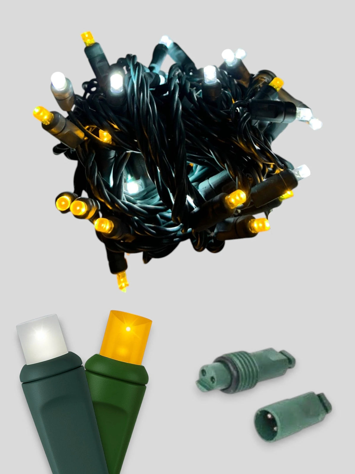 50L Coaxial Concave LED Mini Christmas Lights - PW/Y