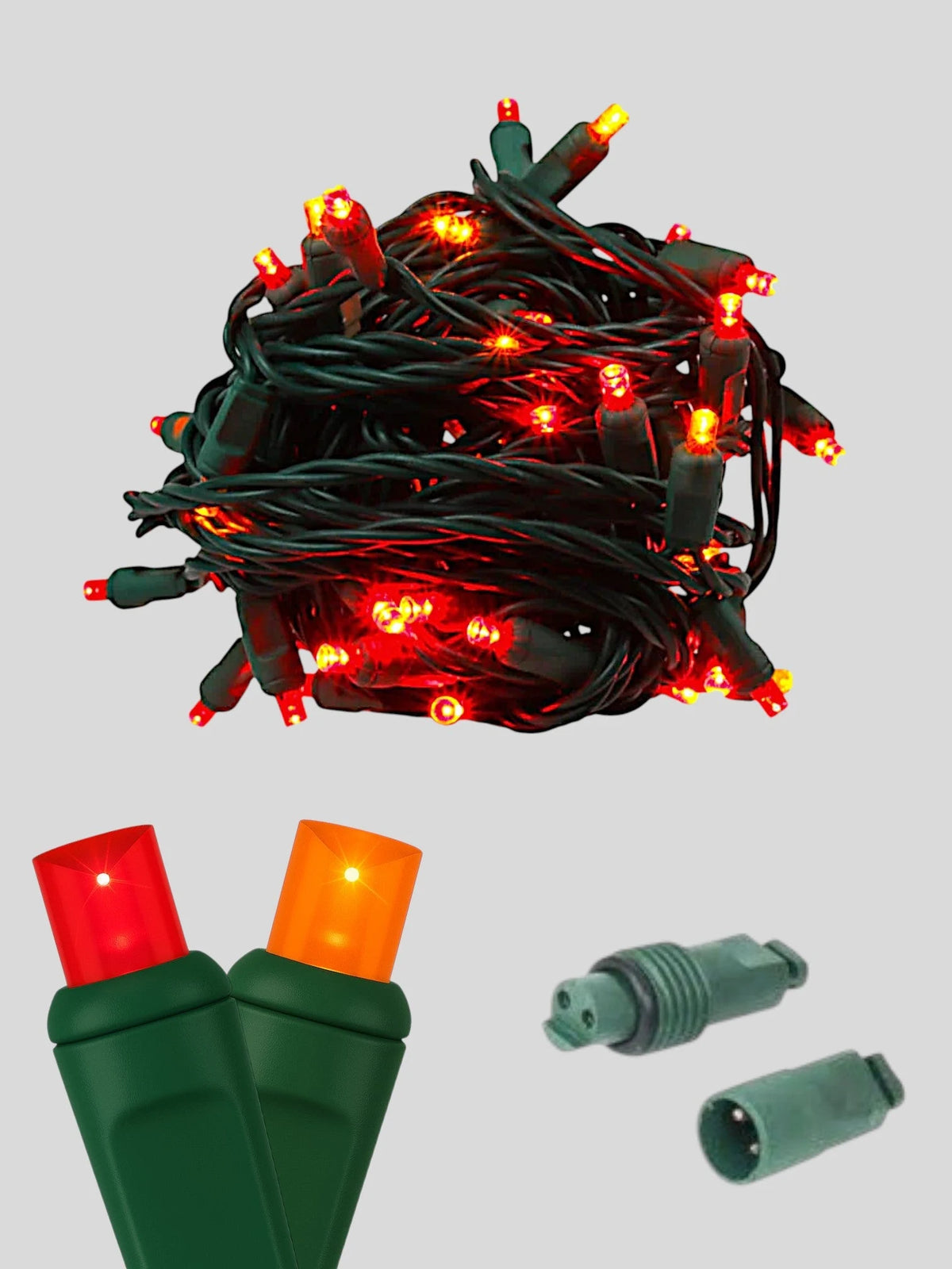 50L Coaxial Concave LED Mini Christmas Lights - Fire (R/O)