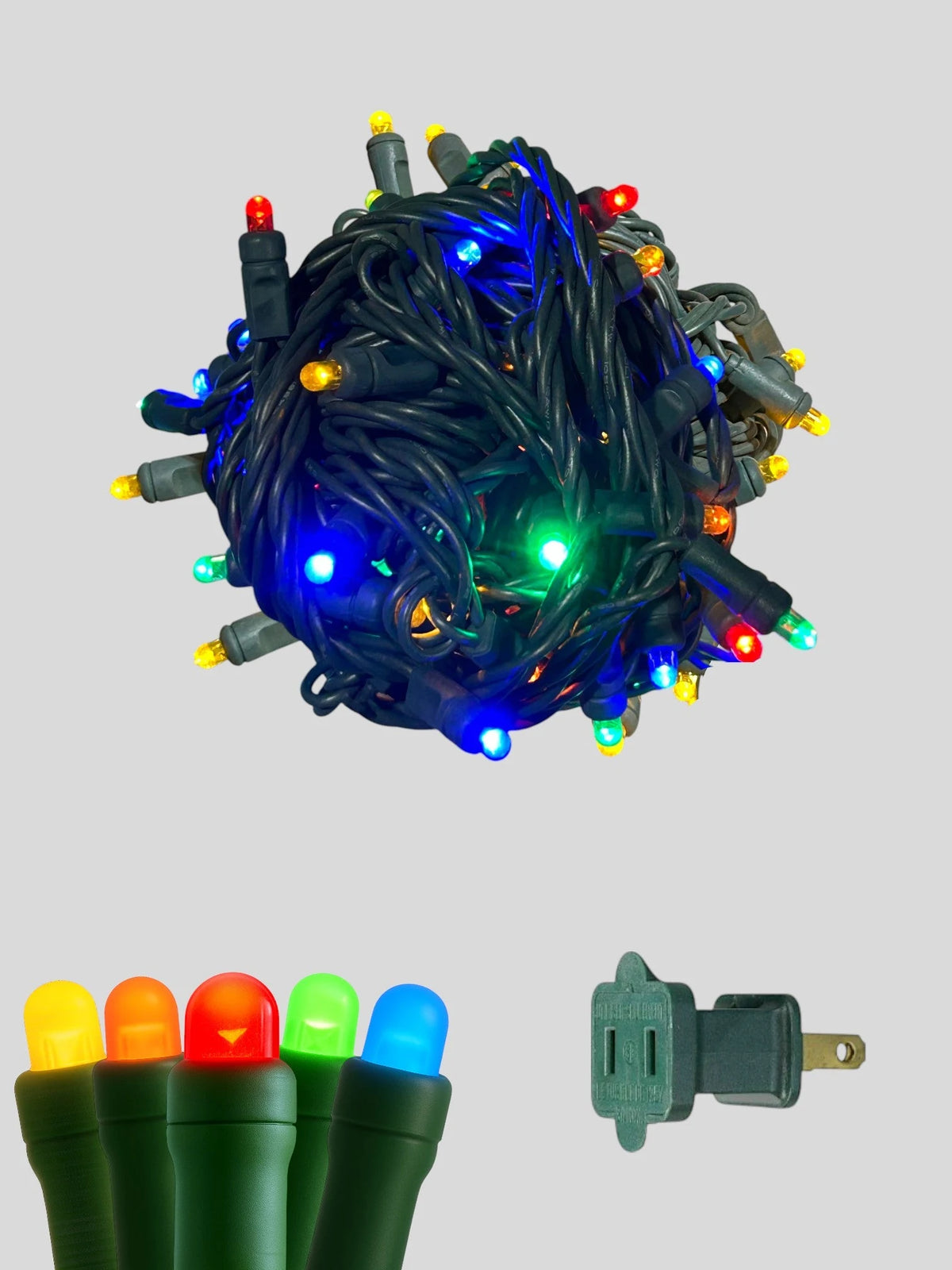 50L 6" Spacing Convex LED Mini Christmas Light (Ball) - Multi Color