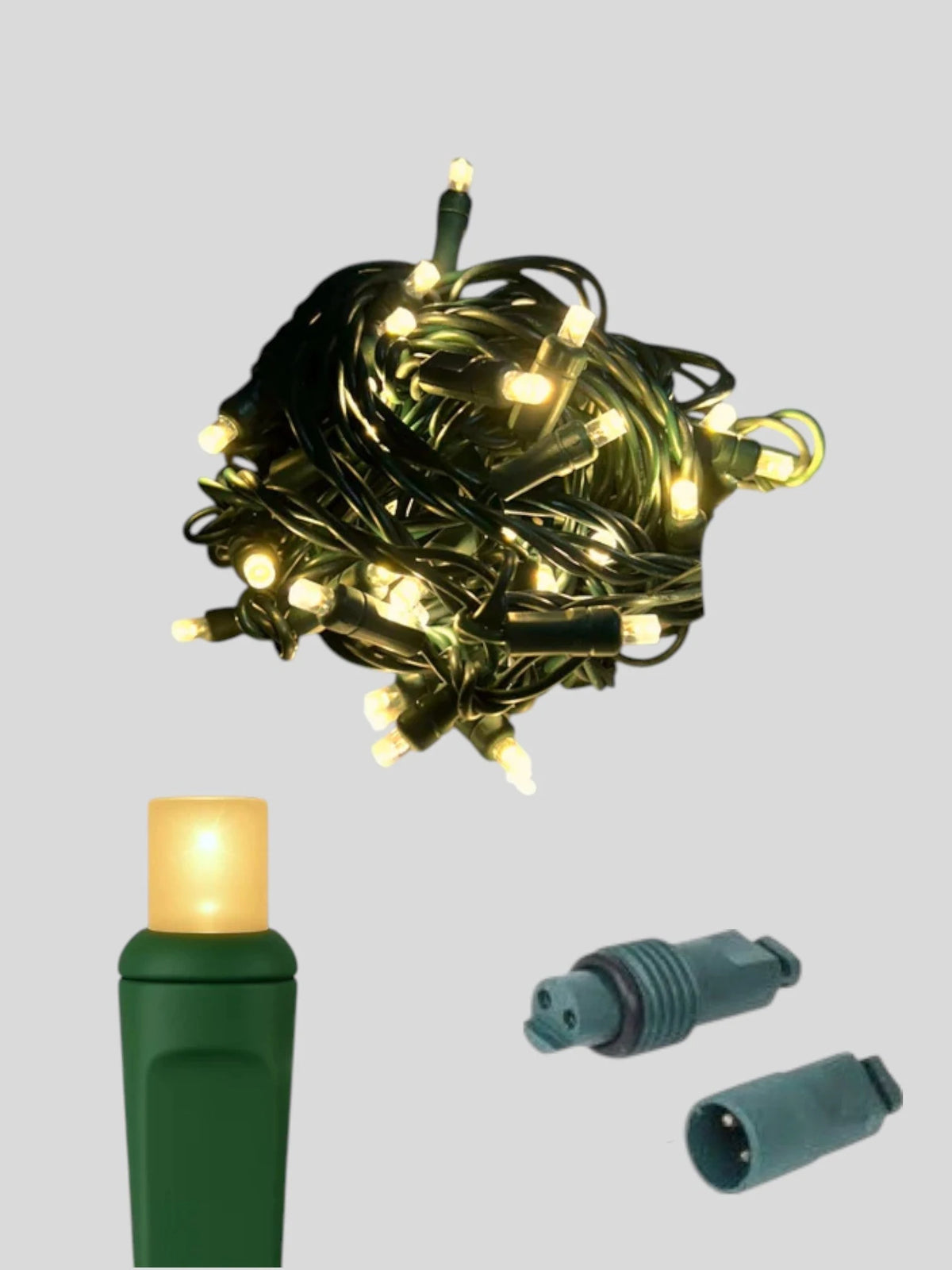 50L Coaxial Concave LED Mini Christmas Lights - Snow (frosted WW), Sun Warm White (2600-2800K)