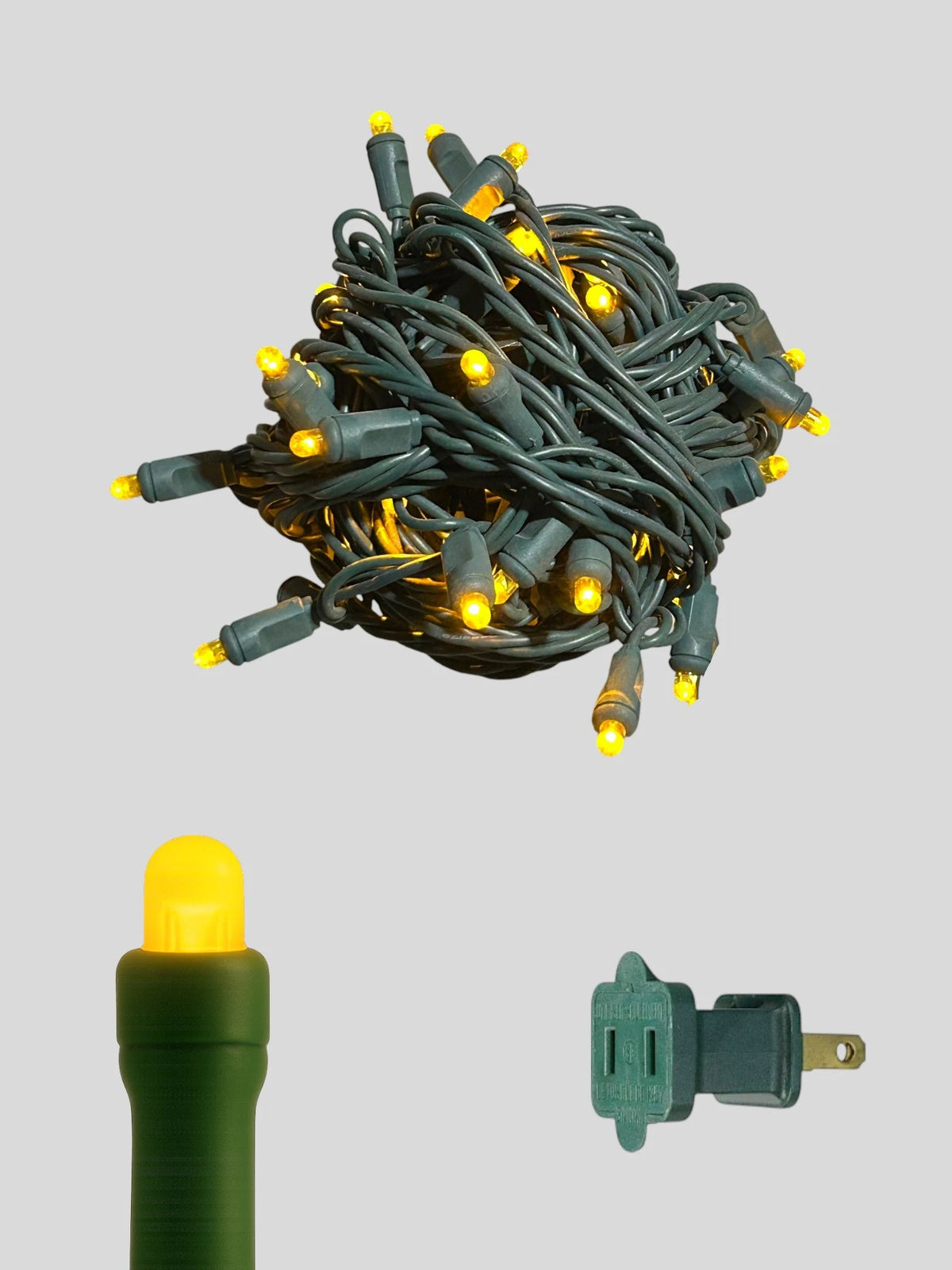 50L 6" Spacing Convex LED Mini Christmas Light (Ball) - Yellow