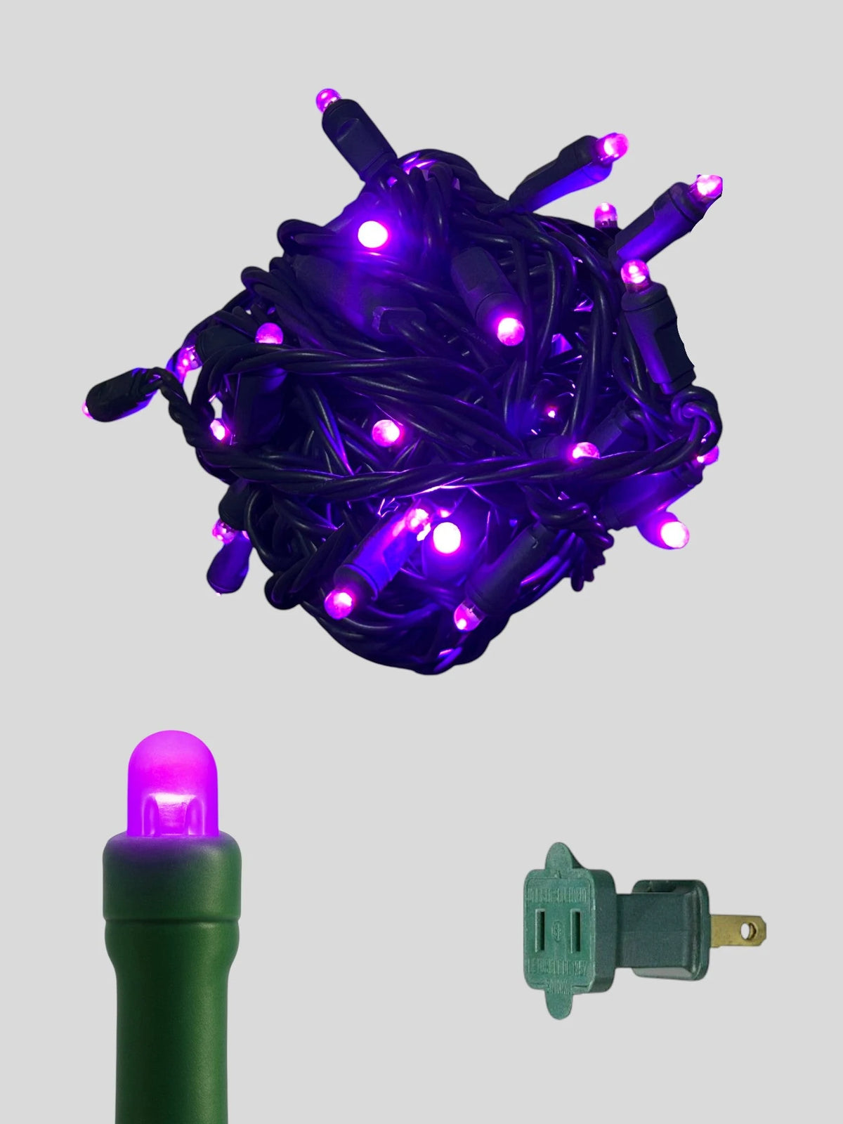 50L 6" Spacing Convex LED Mini Christmas Light (Ball) - Purple