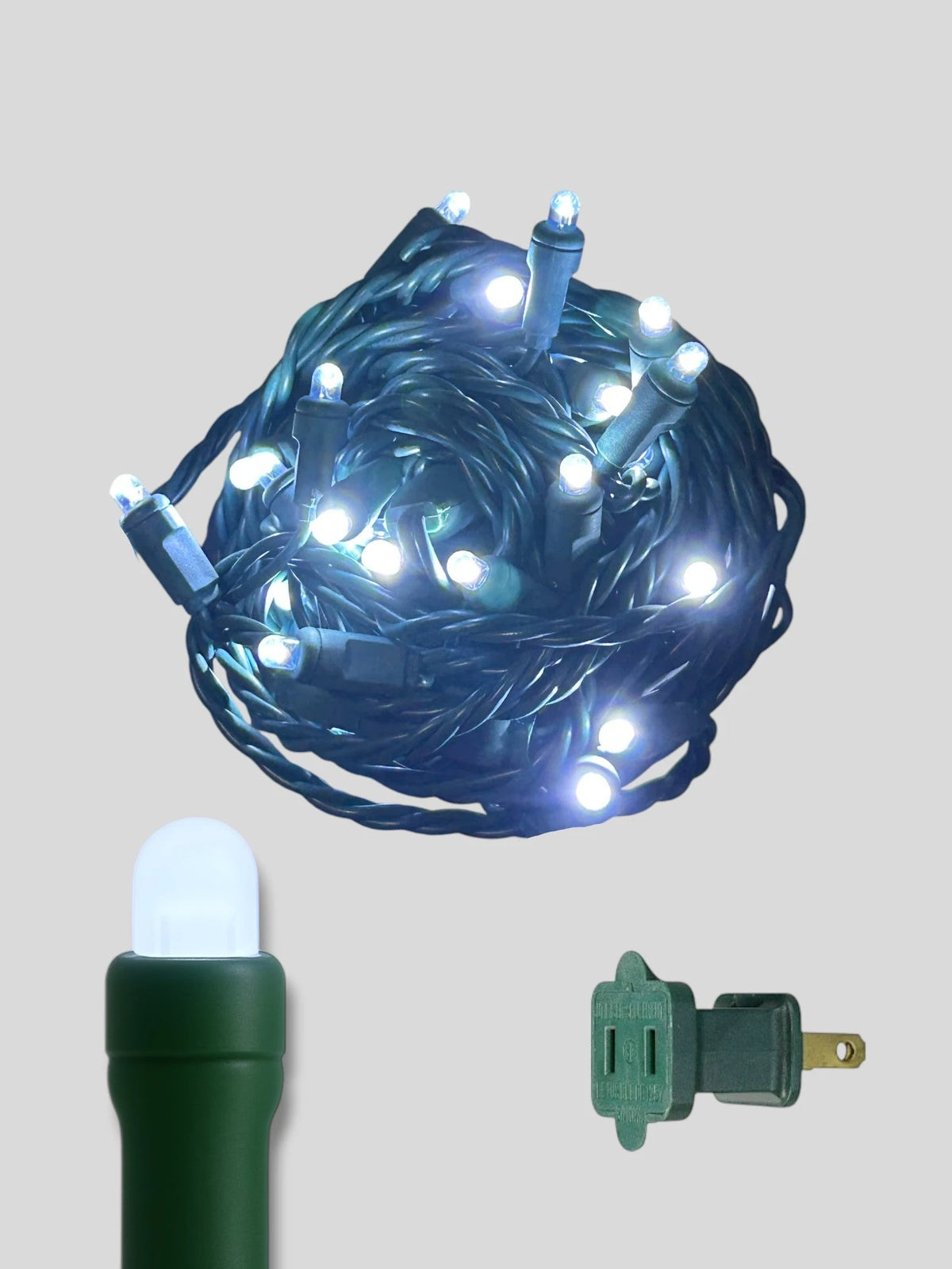 50L 6" Spacing Convex LED Mini Christmas Light (Ball) - Cool White (8500K)
