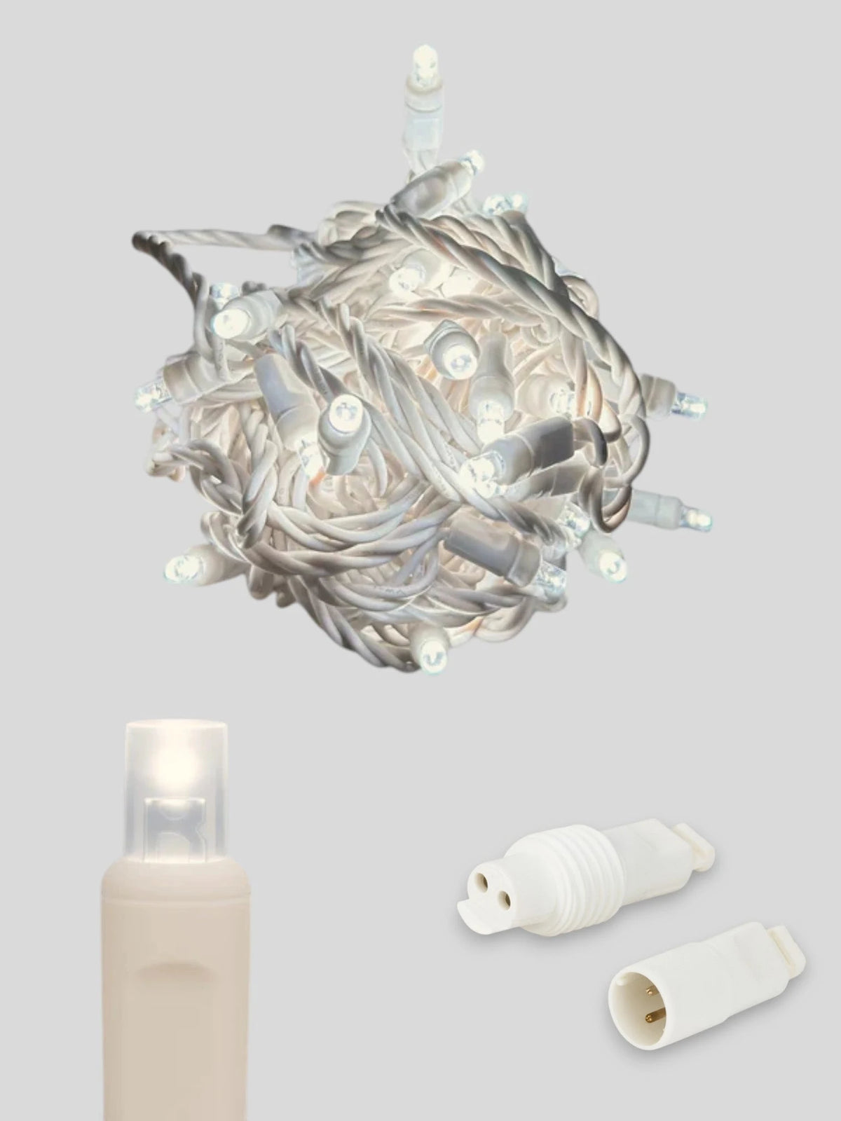 50L Coaxial Concave LED Mini Christmas Lights - (White Wire) Pure White #2