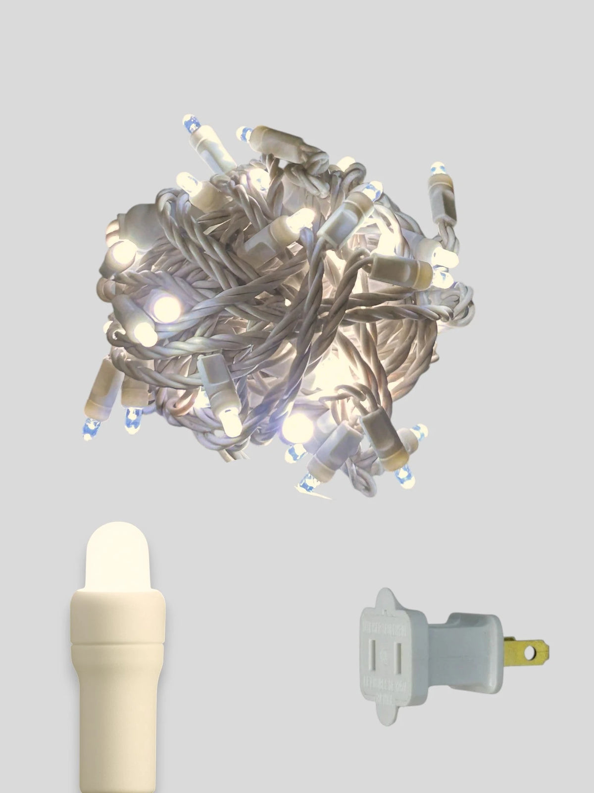 50L 6" Spacing Convex LED Mini Christmas Light (Ball) - (White Wire) Pure White #2, (White Wire) Winter Warm White